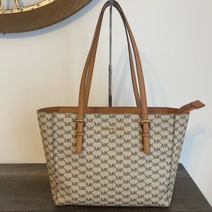 Michael Kors Tan and Brown Shoulder Bag